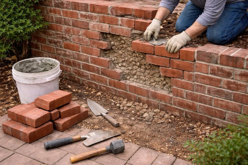 Brick Retaining Wall Repair in Sarasota County, FL