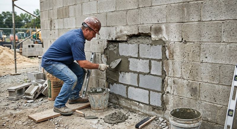 Cinder Block Wall Repair in Ellenton, FL