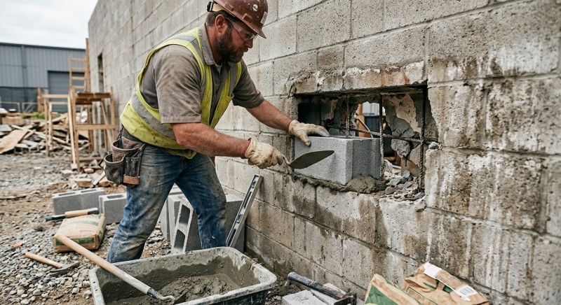 Cinder Block Wall Repair in North Port, FL