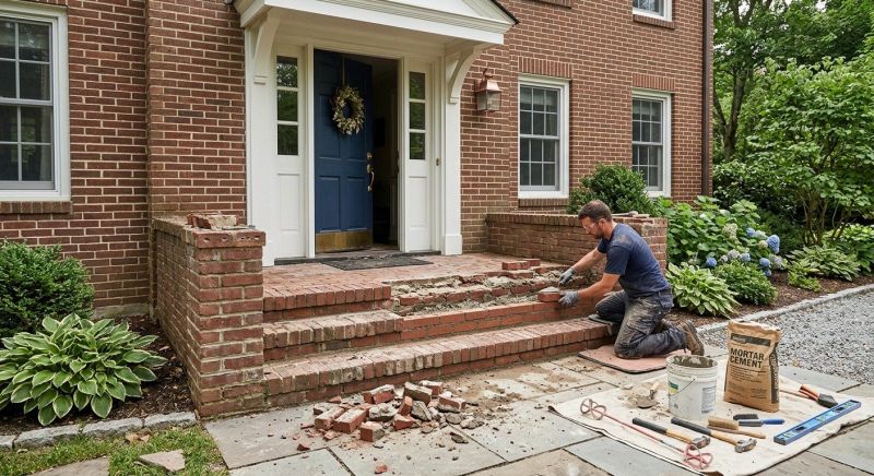 Entryway Brick Repair in Sarasota County, FL